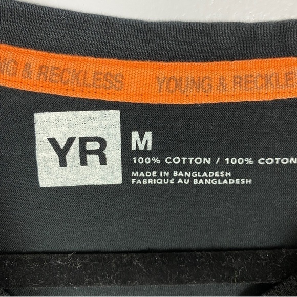 Young & Reckless Mens Long Sleeve Graphic Tee Medium Black - Picture 11 of 11
